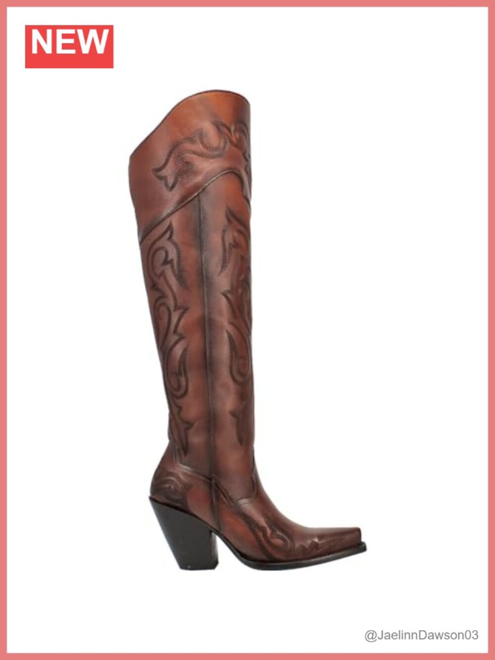 Dan Post Seductress Snip Toe Embroidered Over the Knee High Heel Boots